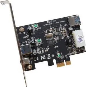 USB C USB 3.0 and Type A USB 3.0 Port PCI-E x1 Expansion Card Via VL805-Q6 chipset SY-PEX20203 USB C USB 3.0 and Type A USB 3.0 Port PCI-E x1 Expansion Card Via VL805-Q6 chipset SY-PEX20203