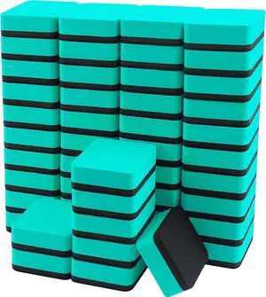 Mini Dry Erase Erasers, Green, 48 Pack, 2 x 2 Inch Mini Dry Erase Erasers, Green, 48 Pack, 2 x 2 Inch