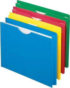 Color Reinforced File Jacket 2-Inch Expanding Jacket Letter Size Assorted Colors 8 Pack (12003EE)