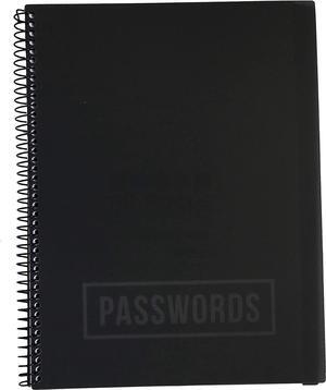 Re-Focus the Creative Office Large Password Keeper Book, 7.5x10", Black