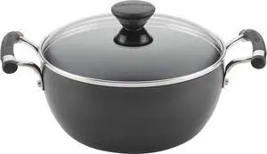 Circulon Acclaim Hard Anodized Nonstick Casserole Dish/Casserole Pan with Lid - 4.5 Quart, Black