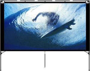 Outdoor Projector Screen - 80 Inch Projector Screen with Stand 4K HD Portable Front Movie Screen Foldable Projection Screen with Transportable Full Set Bag for Camping and Recreational Events