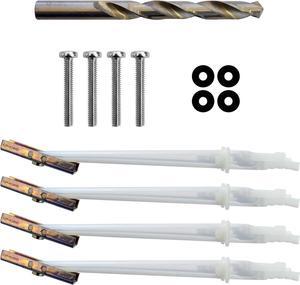 Steel Stud TV Mounting Kit for Tilt & Low Profile TV Mounts - Includes 4 Snaptoggle Anchors, Steel Drill Bit and TV Mounting Hardware