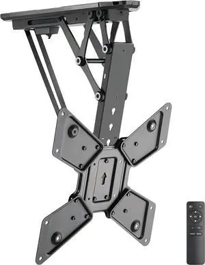 Mount-It Motorized Ceiling TV Mount With Remote, Electric Flip Down Pitched Roof Mount Fits 32, 37, 40, 47, 50 and 55 Inch Flat Screen TVs and Monitors, ack