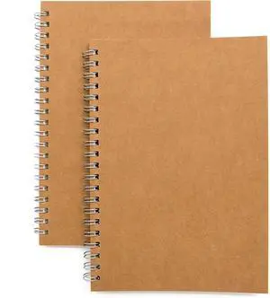 Soft Cover Spiral Notebook Journal 2-Pack, Blank Sketch Book Pad, Wirebound Memo Notepads Diary Notebook Planner with Unlined Paper, 100 Pages/ 50 Sheets, 7.5 inch x 5.1 inch (Brown) Soft Cover Spiral Notebook Journal 2-Pack, Blank Sketch Book Pad, Wirebound Memo Notepads Diary Notebook Planner with Unlined Paper, 100 Pages/ 50 Sheets, 7.5 inch x 5.1 inch (Brown)