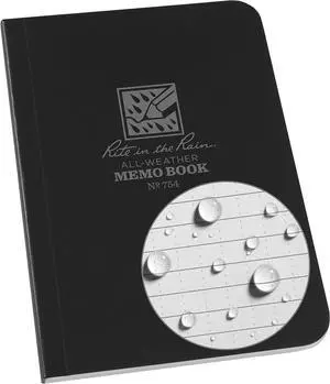 J.L. Darling Rite in The Rain Weatherproof Soft Cover Pocket Notebook, 3.5" x 5", Black Cover, Universal Pattern (No. 754), 5 x 3.5 x 0.25 J.L. Darling Rite in The Rain Weatherproof Soft Cover Pocket Notebook, 3.5" x 5", Black Cover, Universal Pattern (No. 754), 5 x 3.5 x 0.25