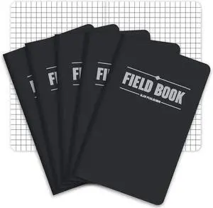 Elan Publishing Company Field Notebook/Pocket Journal - 3.5"x5.5" - Black - Graph Memo Book - Pack of 5 Elan Publishing Company Field Notebook/Pocket Journal - 3.5"x5.5" - Black - Graph Memo Book - Pack of 5