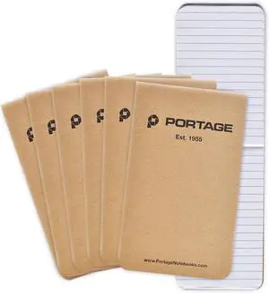Portage Field Notebook Tactical Sized Pocket Notepad - Top Bound Notebook with Lined Paper Lies Flat in Pocket - 2.8" x 4.6" - 64 Pages (3 Pack) (6 Pack, Tactical) Portage Field Notebook Tactical Sized Pocket Notepad - Top Bound Notebook with Lined Paper Lies Flat in Pocket - 2.8" x 4.6" - 64 Pages (3 Pack) (6 Pack, Tactical)