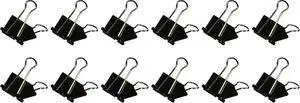 Officemate International Corp. 99050 Binder Clips,Medium,1-1/4-Inch Wide,5/8-Inch Cap, 12/BX, Black/Silver Officemate International Corp. 99050 Binder Clips,Medium,1-1/4-Inch Wide,5/8-Inch Cap, 12/BX, Black/Silver