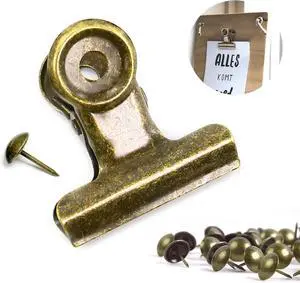 Bulldog Clips with Hole for Push-pin, Paper File Clips with Strong Spring, Small Metal Binder Clips, Seal Clamps for Coffee Tea Food Bags, Decorative Clips for DIY Photo Grid (Bronze, 22 mm) Bulldog Clips with Hole for Push-pin, Paper File Clips with Strong Spring, Small Metal Binder Clips, Seal Clamps for Coffee Tea Food Bags, Decorative Clips for DIY Photo Grid (Bronze, 22 mm)