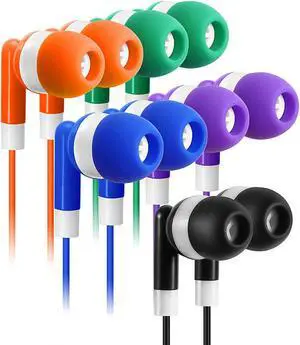 Keewonda 30 Pack Multi Color Earbuds for Kids, In-Ear, Wired, 5 Colors (Black, Blue, Orange, Green, Purple), Compatible with iPads/Mac/PC/Chromebook/Fitness & Audio Equipments Keewonda 30 Pack Multi Color Earbuds for Kids, In-Ear, Wired, 5 Colors (Black, Blue, Orange, Green, Purple), Compatible with iPads/Mac/PC/Chromebook/Fitness & Audio Equipments