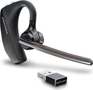 Refurbished Plantronics Voyager 5200 UC Bluetooth SingleEar Headset with USBA Adapter  Works with Teams Zoom  More  Noise Canceling