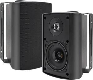 Herdio 4 Inch Outdoor Bluetooth Speakers Waterproof Wireless,Indoor, Patio,Deck Wall Mount Speakers (Black)