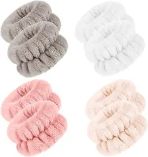 Chuangdi 4 Pairs Wrist Bands for Washing Face Microfiber,Stylish Colors | Soft Absorbent Spa Scrunchies, Keep Arms Dry During Facial Cleansing, Ideal for Makeup Removal and Skincare Routines Chuangdi 4 Pairs Wrist Bands for Washing Face Microfiber,Stylish Colors | Soft Absorbent Spa Scrunchies, Keep Arms Dry During Facial Cleansing, Ideal for Makeup Removal and Skincare Routines