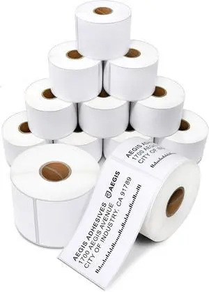 Aegis Adhesives - 2.25" X 4" Direct Thermal Labels (4200 Count, 12 Rolls) - Shipping and Return Address Postage Labels for Small Packages - Compatible with Zebra and Rollo Printers Aegis Adhesives - 2.25" X 4" Direct Thermal Labels (4200 Count, 12 Rolls) - Shipping and Return Address Postage Labels for Small Packages - Compatible with Zebra and Rollo Printers