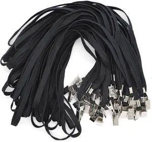 Black Lanyards 100 Pack Bulk Badge Lanyards with Clip Neck Flat Lanyard with Badge Lanyard Bulldog Clip Black Lanyards 100 Pack Bulk Badge Lanyards with Clip Neck Flat Lanyard with Badge Lanyard Bulldog Clip