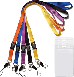 5Pack Neck Lanyards Detachable Buckle with Clear Vertical Badge Holders 5Pack Neck Lanyards Detachable Buckle with Clear Vertical Badge Holders