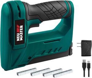 Staple Gun Cordless, NTC0070 Li-ion Rechargeable Battery Staple Guns kit with Staples and USB Charger, Power Tacker for Upholstery, Material Repair, Decoration, Carpentry, Furniture DIY