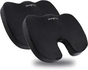 Memory Foam Seat Cushion,Non-Slip Orthopedic Memory Foam Coccyx Cushion Designed for Sciatica & Back,Hip and Tailbone Pain Relief,Fits Office Chair,Wheelchair,Car Seat Cushion.Black-2 Pack Memory Foam Seat Cushion,Non-Slip Orthopedic Memory Foam Coccyx Cushion Designed for Sciatica & Back,Hip and Tailbone Pain Relief,Fits Office Chair,Wheelchair,Car Seat Cushion.Black-2 Pack