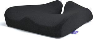 Patented Pressure Relief Seat Cushion for Long Sitting Hours on Office/Home Chair, Car, Wheelchair - Extra-Dense Memory Foam for Hip, Tailbone, Coccyx, Sciatica - Light Grey
