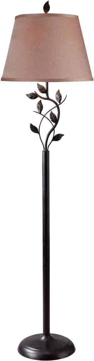 Kenroy Home 32240ORB Ashlen Floor Lamp with Oil Rubbed Bronze Finish, Rustic Style, 58.75" Height, 15" Width, 15" Depth