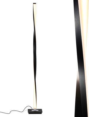Brightech Helix LED Floor lamp, Bright Floor Lamp for Living Rooms & Bedrooms, 48" Tall Pole Lamp, Dimmable Standing Lamp - Black