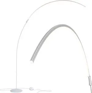 Brightech Sparq Arc Floor Lamp, Ultra Bright Lamp for Living Rooms & Offices  3-Way Dimmable Smart, Tall Contemporary Standing Lamp for Reading in Bedrooms - Silver