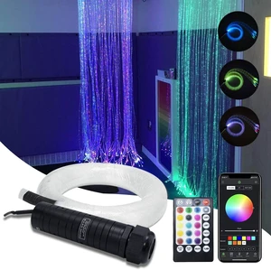 6W RGBW Fiber Optic Curtain Light Kit, Bluetooth Waterfall, 200 Strands 6.5ft for Window & Sensory Room 6W RGBW Fiber Optic Curtain Light Kit, Bluetooth Waterfall, 200 Strands 6.5ft for Window & Sensory Room