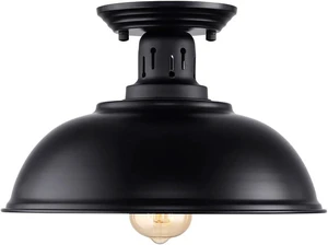 HMVPL Semi Flush Mount Ceiling Light Fixture, Farmhouse Light Fixtures, Black Outdoor Close to Ceiling Light for Porch, Entryway, Hallway, Foyer, and Gazebo HMVPL Semi Flush Mount Ceiling Light Fixture, Farmhouse Light Fixtures, Black Outdoor Close to Ceiling Light for Porch, Entryway, Hallway, Foyer, and Gazebo