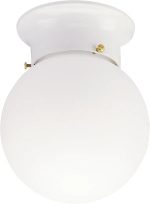 Westinghouse 6660700 Interior Ceiling Fixture 60 Watts, White Finish with Glass Globe Westinghouse 6660700 Interior Ceiling Fixture 60 Watts, White Finish with Glass Globe