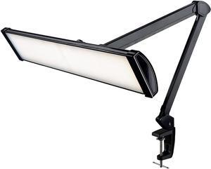 3,500 Lumen LED Desk Lamp, Color Correlated Temperature, 3 Light Modes, Dimmable, 45W, 26 Inch Wide Metal Shade, 540 SMD LEDs (CCT with Clamp, Black)