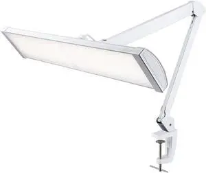 Ultra 3,500 Lumen LED Desk Lamp, 45W, 26-Inch Wide Metal Shade, 270 SMD LEDs (Non-CCT with Clamp, White)