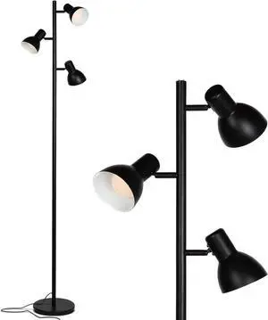 Brightech Ethan Floor Lamp, Dimmable Standing Lamp for Bedroom Reading, Great Living Room Décor, Modern LED Lamp for Living Rooms, Tall Tree Lamp for Offices - Black