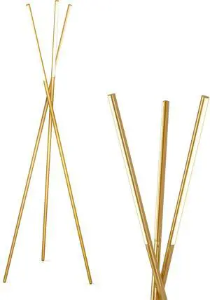 Brightech Stix LED Tripod Floor Lamp for Living Room - Dimmable Modern Standing Lamp, with 3 Lights for Bedroom - Contemporary Office Lighting- Gold / Antique Brass
