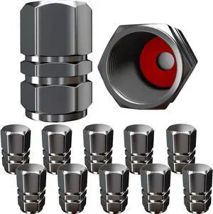 Tire Valve Caps (12 Pack) Heavy-Duty Stem Covers | Dust Proof, with O Rubber Seal | Hexagon Design | Outdoor, All-Weather, Leak-Proof Air Protection | Light-Weight Universal Aluminum Alloy (Gun Gray) Tire Valve Caps (12 Pack) Heavy-Duty Stem Covers | Dust Proof, with O Rubber Seal | Hexagon Design | Outdoor, All-Weather, Leak-Proof Air Protection | Light-Weight Universal Aluminum Alloy (Gun Gray)
