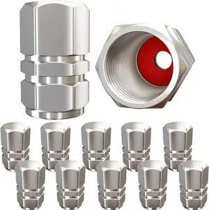 Tire Valve Caps (12 Pack) Heavy-Duty Stem Covers | Dust Proof, with O Rubber Seal | Hexagon Design | Outdoor, All-Weather, Leak-Proof Air Protection | Light-Weight Universal Aluminum Alloy (Silver) Tire Valve Caps (12 Pack) Heavy-Duty Stem Covers | Dust Proof, with O Rubber Seal | Hexagon Design | Outdoor, All-Weather, Leak-Proof Air Protection | Light-Weight Universal Aluminum Alloy (Silver)
