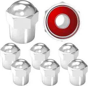 SAMIKIVA Brass Rubber Seal Tire Valve Stem Caps, Dust Proof Covers Universal fit for Cars, SUVs, Bike and Bicycle, Trucks, Motorcycles Flat Top (Chrome Round Top (8 Pack)) SAMIKIVA Brass Rubber Seal Tire Valve Stem Caps, Dust Proof Covers Universal fit for Cars, SUVs, Bike and Bicycle, Trucks, Motorcycles Flat Top (Chrome Round Top (8 Pack))