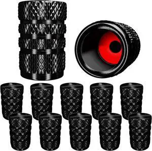 SAMIKIVA (12 Pack) Aluminum Tire Valve Stem Caps, Metal with Rubber Ring, Dust Proof Cover Universal fit for Cars, SUVs, Bike and Bicycle, Trucks, Motorcycles Metal (Black (12 Pack)) SAMIKIVA (12 Pack) Aluminum Tire Valve Stem Caps, Metal with Rubber Ring, Dust Proof Cover Universal fit for Cars, SUVs, Bike and Bicycle, Trucks, Motorcycles Metal (Black (12 Pack))