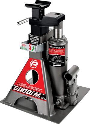 3 Ton, Bottle Jack and Jack Stands in One, 6000 Pound Capacity, All-in-One Car Lift, Heavy Duty Vehicle Unijack, Wide Base, 620471
