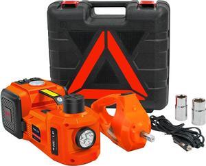 Electric Car Jack Kit 5Ton 12V Hydraulic Car Jack Lift (Lifting Range: 6.1~17.7 inch) with Electric Impact Wrench for SUV MPV Sedan Truck Change Tires Garage Repair