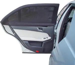 TFY Universal Car Side Window Sun Shade - Protects Your Kids from Sun Burn - Double Layer Design - Maximum Protection - Fit Most of Vehicle - 2 Pieces (Regular Contoured Window)
