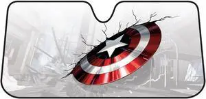 Plasticolor 003756R01 Captain America Marvel Broken Shield Accordion Bubble Sunshade