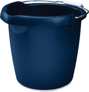 Rubbermaid Commercial Products 15QT Round Bucket, Blue, Comfortable/Durable Pour Handle, Sturdy Pail Bucket for Household Cleaning/Mopping