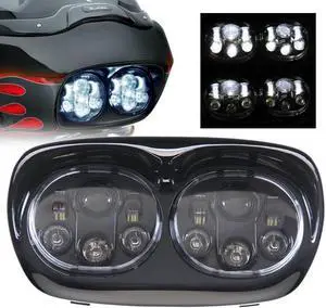 5-3/4" Black Motorcycle Projector Dual Head light Compatible with H_arley Motorcycles Compatible with Road Glide 2004~2013 5-3/4" Black Motorcycle Projector Dual Head light Compatible with H_arley Motorcycles Compatible with Road Glide 2004~2013