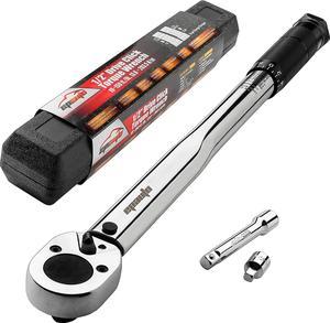 EPAuto 1/2-inch Drive Click Torque Wrench, 10~150 ft./lb, 13.6~203.5 N/m with 3/8" Drive Reducer