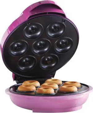 Brentwood TS-250 Mini Donut Maker Machine, Non-Stick, Pink