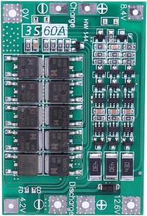 Li-ion Lithium Battery Charger Protection Board 18650 BMS Li-ion Lithium Battery Charger Module for Drill Motor(3S 60A Balance)