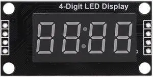 4-Digit Tube Clock Module 0.36in TM1637 Digital Display Module 7 Segments Display Time Clock Indicator Multicolors for Arduino(Yellow)