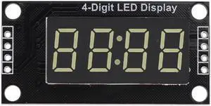 4-Digit Tube Clock Module 0.36in TM1637 Digital Display Module 7 Segments Display Time Clock Indicator Multicolors for Arduino(White)