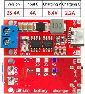 Multi-Cell 2S Type-C To 8.4V Step-Up Boost LiPo Polymer Li-Ion Charger Lithium Battery Charger Module 4A